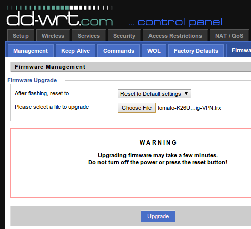 dd-wrt Firmware upgrade